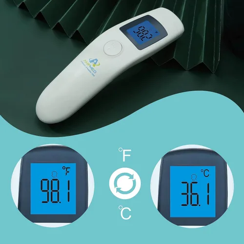 Miniatura 6 de Termómetro digital infrarrojo para la frente y la arteria temporal, sin contacto, de grado médico y hospitalario, con funda