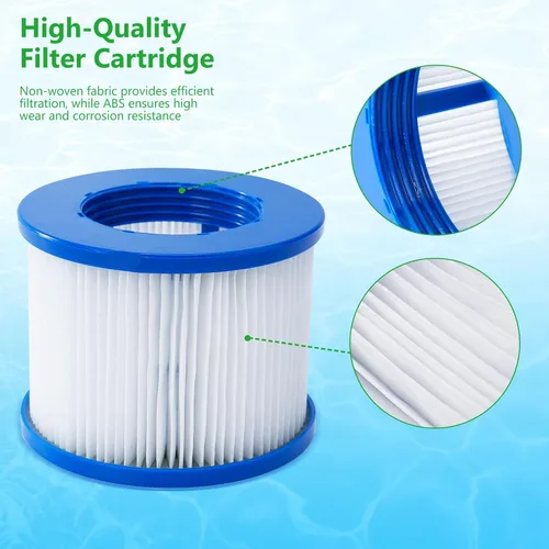 Miniatura 6 de Paquete de 6 cartuchos de filtro de repuesto para bañera de hidromasaje compatibles con todos los spa inflables (6 unidades)