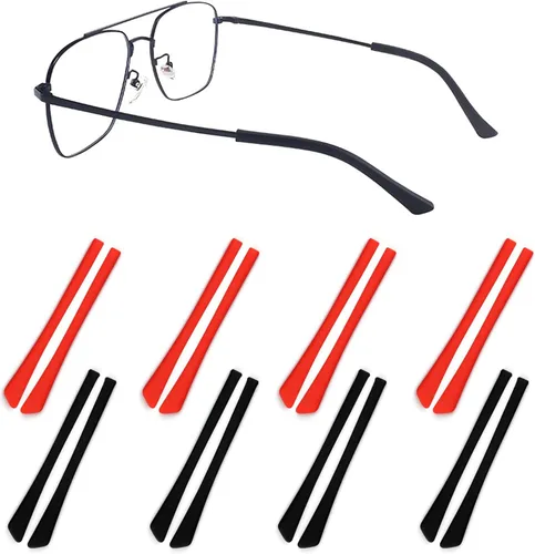 Miniatura 7 de Puntas de extremo de la patilla para gafas, soporte de tubo de silicona suave antideslizante, retenedores de gafas, puntas de repuesto para patillas