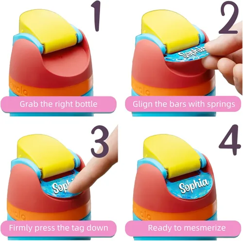 Miniatura 4 de Placa de nombre 3D personalizada compatible con botella de agua Owala de 24 onzas, 32 onzas, 40 onzas, 100 opciones de color, 12 opciones de fuente