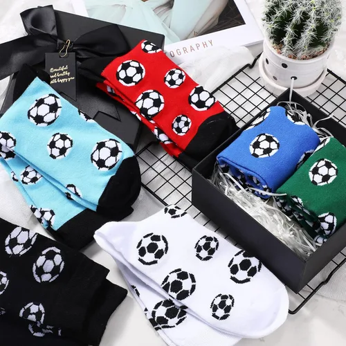 Miniatura 4 de 6 pares de calcetines de voleibol para hombre, divertidos calcetines deportivos para amantes del voleibol de fútbol, regalo para mujeres, correr