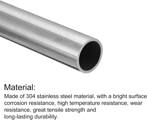 Miniatura 84 de uxcell Tubo de acero inoxidable 304, diámetro exterior de 34 mm x 1,5 mm de espesor de pared, 300 mm de longitud de tubería metálica para maquinaria