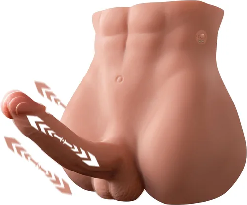 Jaspik - Muñeca sexual masculina de 11.5 libras con consolador telescópico, muñeca sexual realista 2 en 1 para mujeres con enorme polla de 7.1