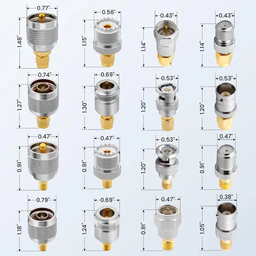 Miniatura 5 de Anina Kit adaptador coaxial RF UHF/BNC/N/F a SMA macho/hembra conectores para radioaficionado, antena, CCTV, WiFi, GPS, equipo de prueba