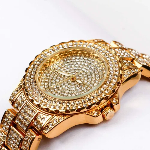 Miniatura 7 de Smalody Round Luxury Women Watch Crystal Rhinestone Diamond Watches Stainless Steel Wristwatch Iced Out Watch with Japan Quartz Movement for Women