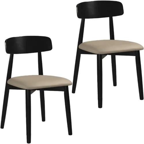 Miniatura 27 de YVYKFZD Solid Wood Dining Chairs, Armless Dining Room Chair Set, Leather Upholstered Kitchen Chairs, Comfy Side Chair with Curved Back, for