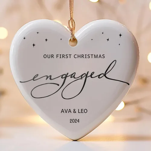 Miniatura 7 de Cozzies Adorno de Navidad personalizado, nuestro primer regalo de compromiso de Navidad, regalo de boda