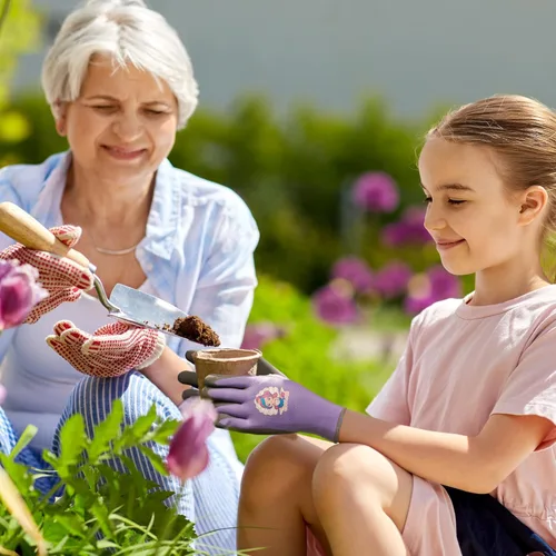 Miniatura 5 de COOLJOB 3 pares de guantes de jardinería para niños de 6 a 8 años, guantes de trabajo de agarre para niños pequeños con revestimiento de goma