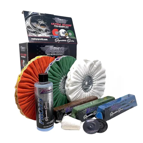 Zephyr - Kit de Pulido de Aluminio con Ruedas Forjadas Ultra Shine - Pulidor de Ruedas de Aluminio - Kit de Pulido de Acero Inoxidable y Metal Hecho