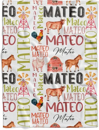 Miniatura 18 de Manta de bebé de granja personalizada, manta de bebé de animales de granja, manta de bebé floral, mantas florales para bebé, manta de bebé con Manta