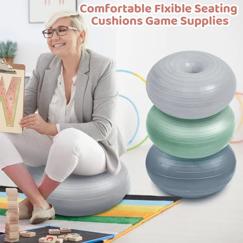 Miniatura 5 de 6 piezas de asientos flexibles para aula, sillas de pelota de yoga elementales para niños, silla de oficina inflable, entrenador de equilibrio