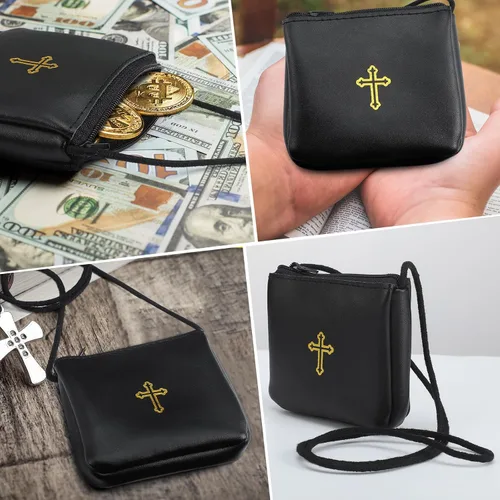 Miniatura 5 de Funda de cuero para Pyx, estuche de Pyx católico con correa para comunión, sacerdotes anfitriones, diáconos, regalos