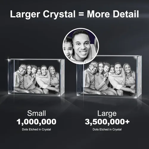 Miniatura 5 de Foto de cristal 3D, regalos personalizados, marco de fotos 3D personalizado, rectangular, regalos para parejas, regalos familiares, regalos