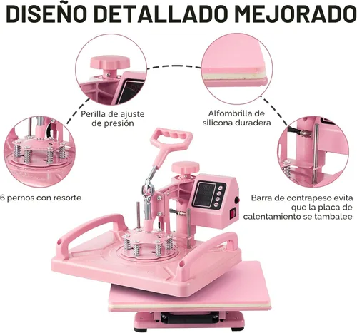 Miniatura 6 de Hitgrand Prensa de calor de 12 x 15 pulgadas, máquina de prensa de calor para camisetas, prensa de calor 8 en 1 con prensa de vaso de 30 onzas