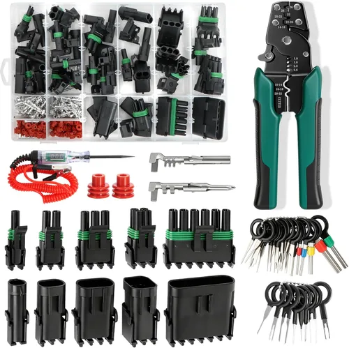 Miniatura 11 de Kit de conectores DT Deustch de 236 piezas con crimpador de cables, 2, 3, 4, 6, 8, 12 pines, enchufe eléctrico automotriz impermeable