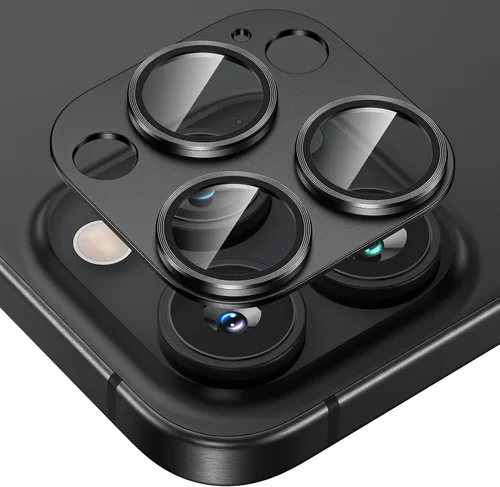 Tensea Protector de lente de cámara para iPhone 16 Pro/iPhone 16 Pro Max/iPhone 15 Pro/iPhone 15 Pro Max, cubierta de vidrio templado de aleación de