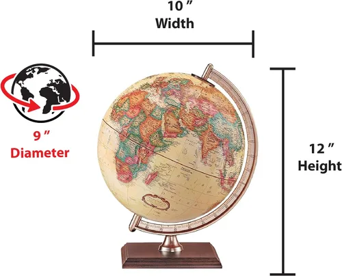 Miniatura 2 de Replogle Globes Forester Globe, océano antiguo, 9 pulgadas de diámetro, pequeño, multicolor
