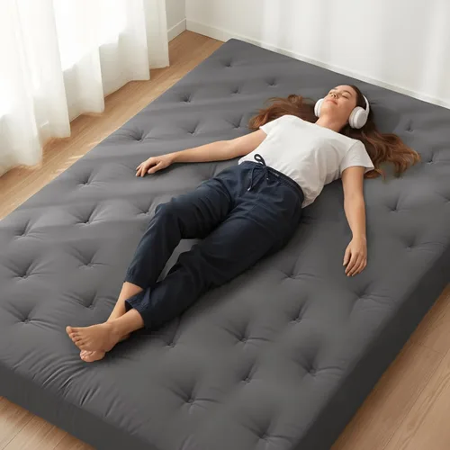 Miniatura 24 de ZonLi Colchón de Futón Japonés para Suelo Tamaño Individual de 75" x 39", Funda 100% Algodón 2.5" Engrosado, Colchón Tatami, Almohadilla Plegable