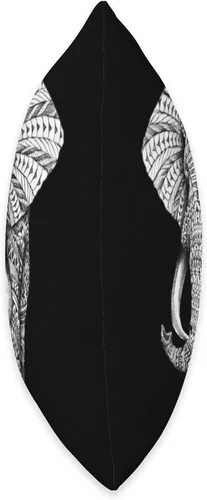 Miniatura 2 de Elephant DD Co - Almohada decorativa de elefante blanco y negro, 16.0 x 16.0 in, multicolor