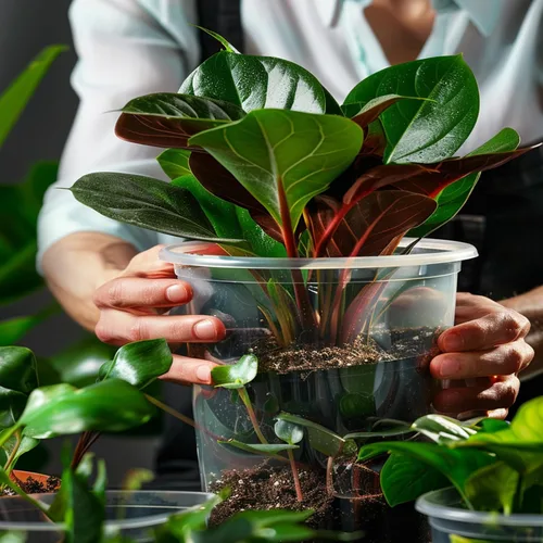 Miniatura 5 de OUPSAUI Paquete de 36 macetas transparentes de vivero de 7/6/5/3.5 pulgadas con drenaje, macetas transparentes para plantas, maceta de plástico