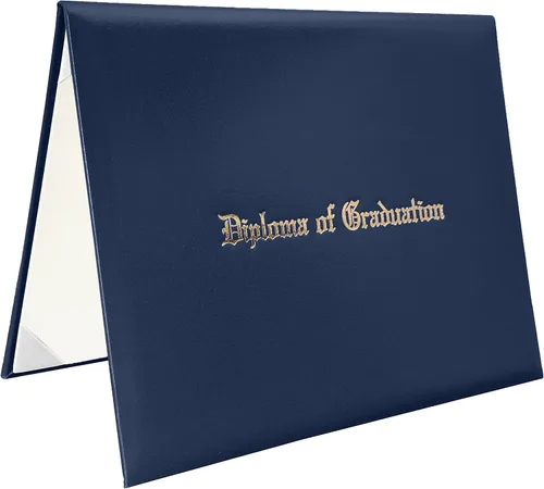 Miniatura 9 de Funda para diploma 8.5”x11” impresa “Diploma de Graduación” en cuero sintético acolchada y rica en color de TngHui, negra