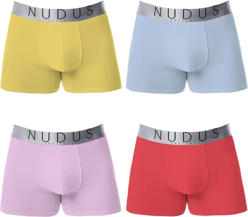 NUDUS - Calzoncillos de algodón para hombre (4 unidades) - Multipaquete de calzoncillos en caja de regalo - Calzones - Calzoncillos bóxer