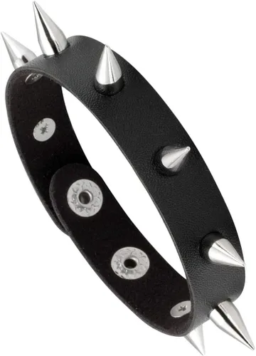 Miniatura 12 de Manfnee Pulsera gótica punk con remaches de clavos de metal, ajustable C: 3 piezas
