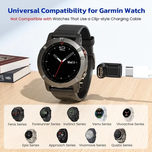 Miniatura 7 de RUXELY Paquete de 4 adaptadores de cable de cargador de reloj USB C a Garmin
