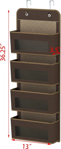 Miniatura 2 de Simple Houseware Organizador con 4 bolsillos con ventana transparente para colgar sobre la puerta del armario, para dormitorio, baño, despensa