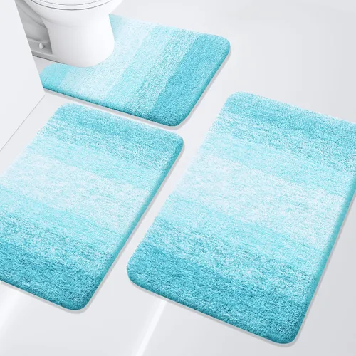 Miniatura 48 de Arotive - Juego de alfombras de baño de 3 piezas, alfombras de baño extra suaves y absorbentes, alfombrillas de baño lavables a máquina y que se