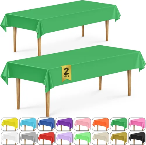 Miniatura 27 de DecorRack 2 Manteles rectangulares de plástico libres de BPA, 54 x 108 pulgadas, mantel de mesa para comedor, mantel rectangular para fiestas
