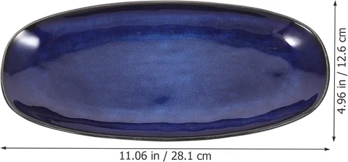 Miniatura 4 de Cabilock Platos de cerámica para sushi, platos de cerámica para sushi, estilo japonés, ovalados, platos de porcelana para servir charcutería