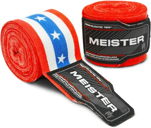 Miniatura 22 de Vendas para mano semielásticas de 180 pulgadas Meister Adult, vendas para MMA (artes marciales mixtas) y boxeo (par) todos