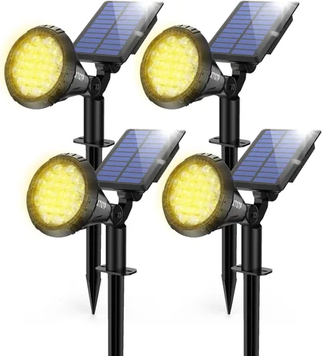 Miniatura 9 de Focos Solares Al Aire Libre Cambio De Color, Luces De Mástil De Bandera Ajustables 180°, Luces De Jardín Solares Impermeables IP67, Luces De Pared