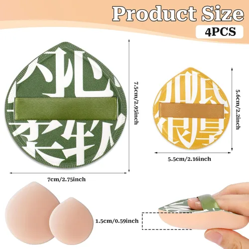Miniatura 4 de Esponja cosmética coreana, esponja de maquillaje en forma de lágrima ultra suave para base, corrector, polvo, líquido, crema (2 grandes y 2 pequeños)