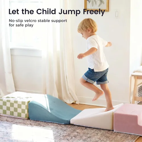 Miniatura 3 de Tiny Land - Juego de 6 bloques de espuma suave para escalar para niños pequeños, bloques de espuma para bebés, juguetes de escalada para parque