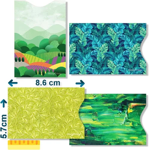 Miniatura 3 de 8 fundas de bloqueo RFID, diseños únicos y artes en verde, soporte antirrobo, protector de tarjeta de crédito, fácil de reconocer, resistente