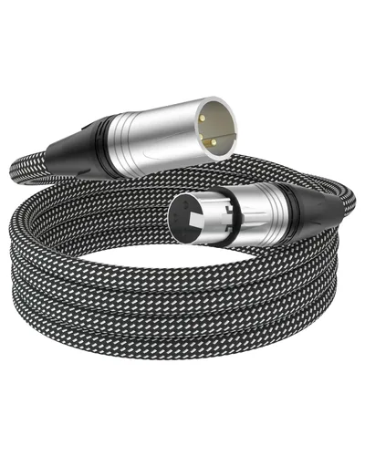 Miniatura 2 de Cable XLR corto de 3 pies, cable de extensión de micrófono XLR macho a hembra con 3 pines, cables XLR blindados de alta calidad, cables de micrófono
