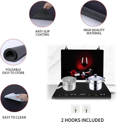 Miniatura 3 de Cubiertas superiores de estufa para estufa eléctrica, protector superior de vidrio de goma natural extra grueso, evita arañazos, expande el espacio