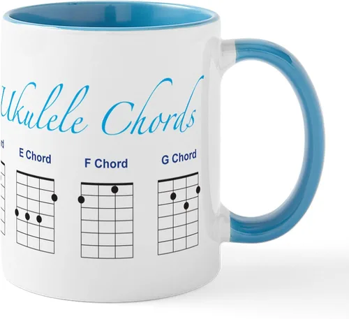 Miniatura 20 de CafePress Peace Love - Taza de café de cerámica para ukelele (11 oz (11.0 fl oz)