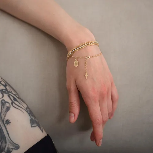 Miniatura 4 de Delicada pulsera de cadena ovalada de oro de 18 quilates con eslabones ajustables, hecha a mano para mujer, pulsera de cadena de clip para mujer
