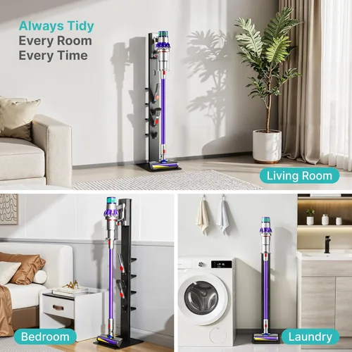 Miniatura 7 de PEGZONE Soporte para aspiradora, compatible con Dyson Gen5 V15 V12 V11 V10 V8 V7 V6, soporte inalámbrico para aspiradoras de piso con 4 ganchos y 4