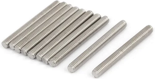 Miniatura 30 de uxcell M3 x 2.362 in 0.020 in Pitch 304 Varillas totalmente roscadas de acero inoxidable barra 10 piezas