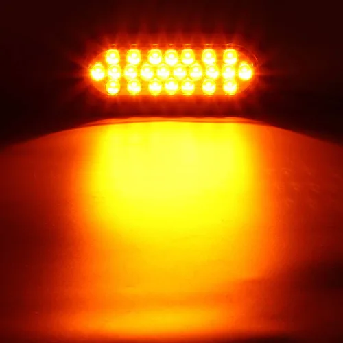 Miniatura 2 de Partsam 2 luces LED ovaladas de 6 pulgadas, color ámbar, 24 LED, luces LED ovaladas de 6 pulgadas, intermitentes y luces de estacionamiento, montaje