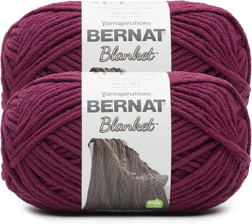 Miniatura 43 de Bernat - Estambre para mantas súper esponjoso acrílico, 2 paquetes de 300g/10.5 onzas, #6, chenilla gruesa de peso pesado para tejer y crochet