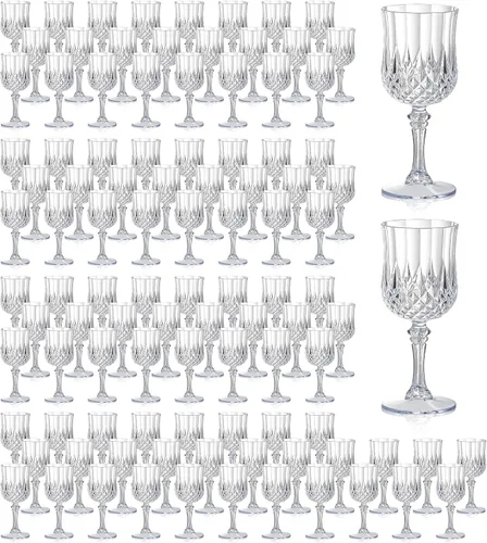 Miniatura 9 de XUWAIDSGN 48 Pcs Copas de Vino Vintage de Plástico de 7oz Vasos para Beber Vasos Irrompibles Cristalería para Bodas Copas de Agua de Cristal Goblets