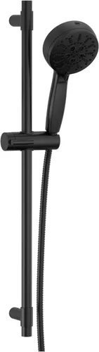 Delta Faucet ProClean 51584-BL Ducha de mano negra mate con barra deslizante, ducha de mano con rociador de alta presión, sistema de ducha negro