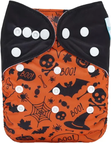 Miniatura 10 de babygoal Pañal de tela reutilizable con inserto para bebés niños y niñas de 8 a 35 libras, pañal ajustable y lavable B05-B Azul/claro