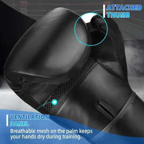 Miniatura 3 de Guantes de boxeo para hombres y mujeres, guantes de entrenamiento profesional de sparring Muay Thai, guantes de saco de boxeo pesado para adultos
