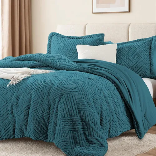 Miniatura 8 de Homelike Moment - Juego de edredón esponjoso tamaño individual, color gris, cálido, para cama individual, juego de ropa de cama para invierno